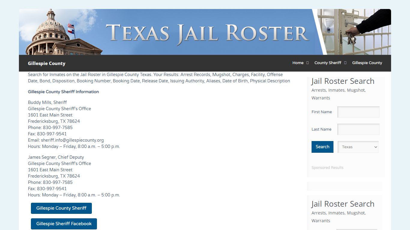 Gillespie County | Jail Roster Search